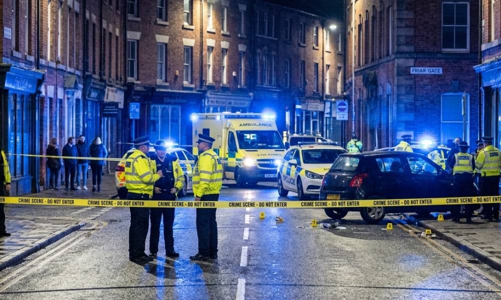 Man arrested after car hits seven pedestrians in Derby city centre